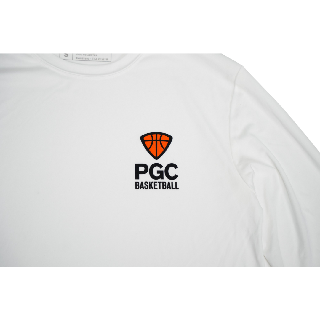 PGC WHITE LONG SLEEVE DRI-FIT