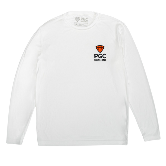 PGC WHITE LONG SLEEVE DRI-FIT